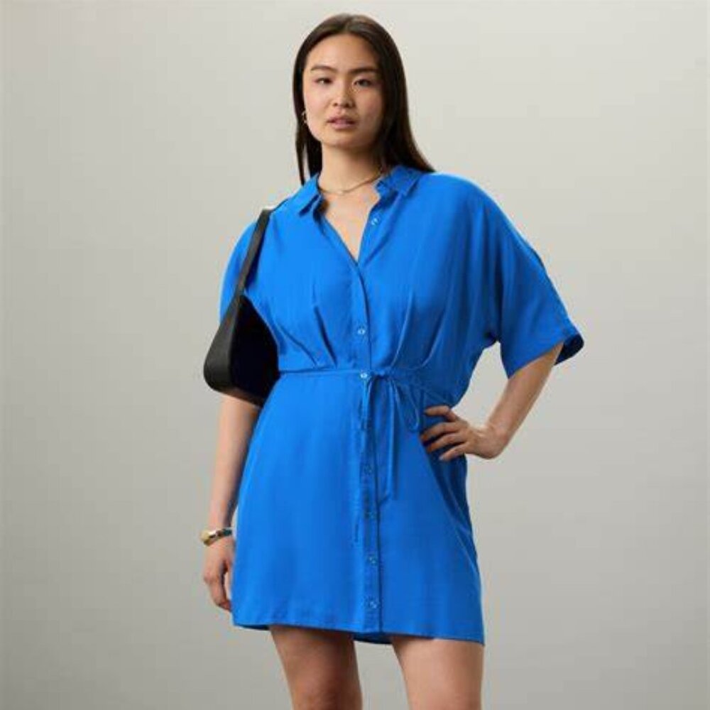 Thakoon Collective - Tie Waist Mini Shirt Dress